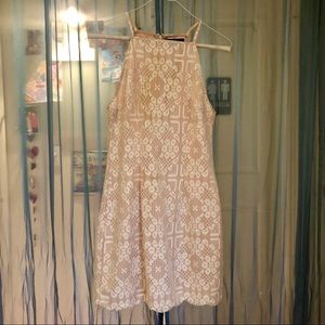 White lace semi-formal dress